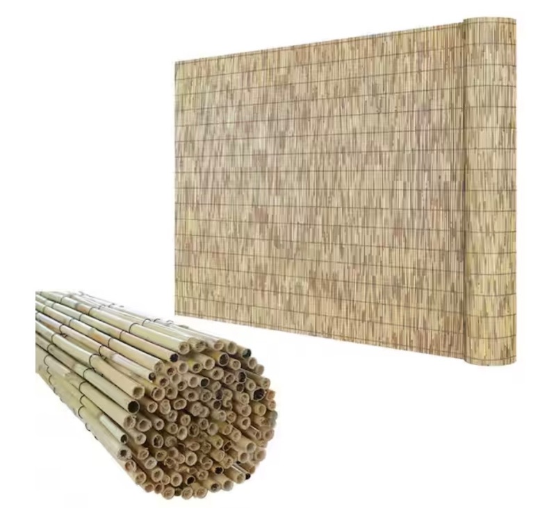 Photo 1 of 0.25-0.37in. Dia. 6 ft. x 16.4 ft. Reed Bamboo Screen Privacy Fence Backyard Divider Decorative Garden Fencing Natural