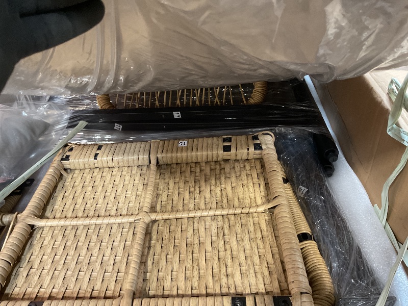 Photo 1 of **MISSING PIECES**** color is light, brown and gray **YITAHOME Patio Wicker L-Shaped Furniture Set, All-Weather Rattan Outdoor Conversation Sofa Set for Backyard Deck with Soft Cushions,Ottomans and Plastic Wood Dining Table (Light Brown+Beige)