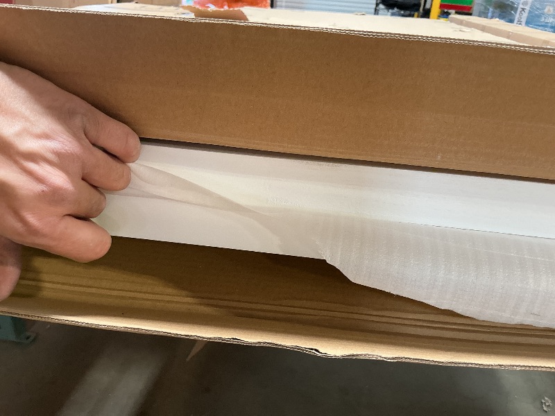 Photo 1 of ***HOLE IN DOOR***JUBEST 60x80 in Sliding Closet Door, Raised 2-Panel Arch Top White Primed Hollow Core Door Slab with Hardware Kits & Matching Fascia, Pre-drilled & Paintable, Space-Saving for Bedroom Laundry