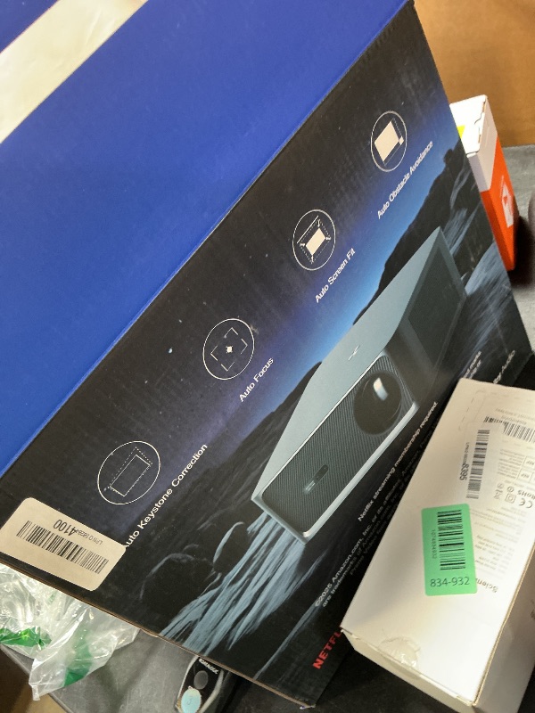 Photo 1 of 2000 ANSI Lumens Outdoor Projector with Built-in Streaming Apps, HAPPRUN 4K Decoding Movie Home Theater with Auto Focus, Dolby Audio, Wi-Fi Bluetooth, Compatible with Phone & PC, Indoor & Outdoor Use