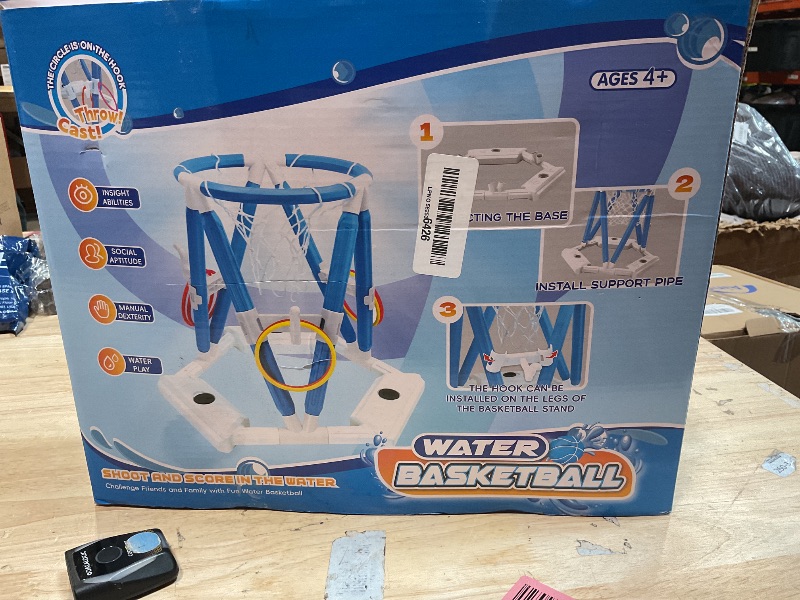 Photo 1 of 2-in-1 Pool Basketball Hoop & Ring Games, Summer Water Outdoor Party Pool Toys for Kids Ages 4-8, 8-12, Summer Outdoor Water Toys Pool Games for Adults and Family Birthday Pool Basketball Games Toys