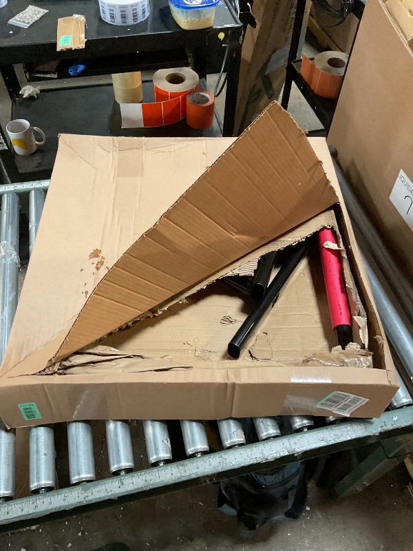 Photo 1 of **DAMAGE TO TUBE MATTING SEEN IN PHOTO 24.4 Inch Wide Handle Bar for Walking Pad Only,with Phone and Cup, Holder Adjustable Handrail Height from 38.58 to 47.24 in,Saarland Steel, Back Relief&Posture Support (red)