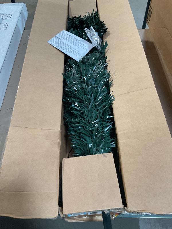 Photo 1 of 4ft Pre- Fiber Optic Christmas Tree with Lighted Star, PVC & Iron Construction, Green Artificial Christmas Tree with 141 Branch, Indoor Christmas Decorations, Holiday Home Xmas Decoration