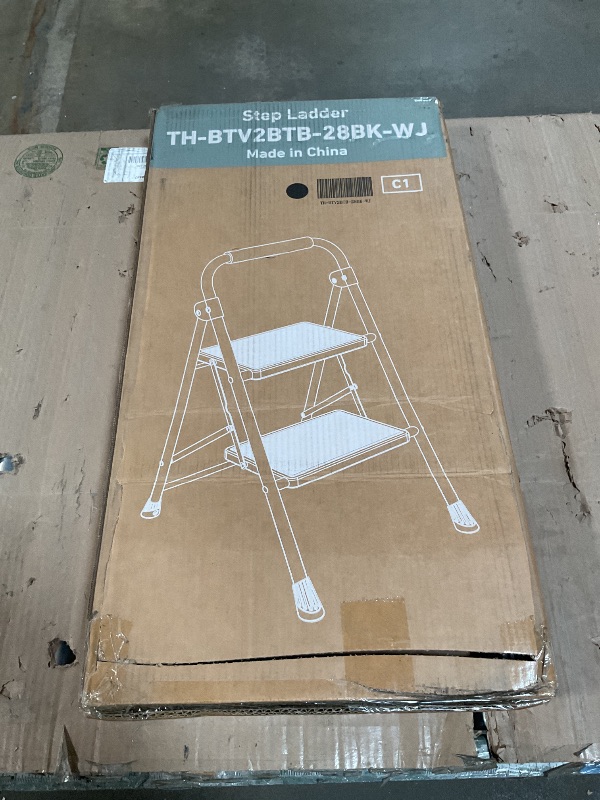 Photo 1 of 2 Step Ladder Stool Combo with Handgrip – Anti-Slip Folding Step Stool – Extra Wide Pedal Step Sturdy Household Ladder