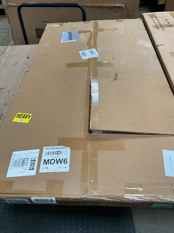 Photo 1 of ***FOR PARTS ONLY/ HAS STUCK SCREWS*** Sareda Washer Dryer Countertop with Shelf 27.5" W x 54" L x 12" H Laundry Room Countertop for Washer and Dryer with Edge Rails, Oak