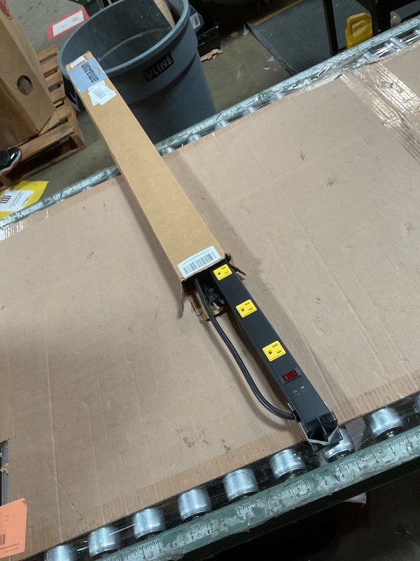 Photo 1 of 10 Outlet Long Power Strip Surge Protector, Heavy Duty Industrial Metal Power Strip 6 Feet, Wall Mountable, for Work Bench, Shop, Garage, Black (1000 Joules)