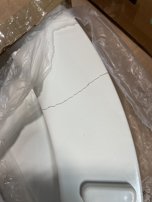 View 3 of **CRACKED SEAT**Bemis 1500EC Durable Wooden Toilet Seat, Easy Clean Hinges, Made in USA, Elongated, White