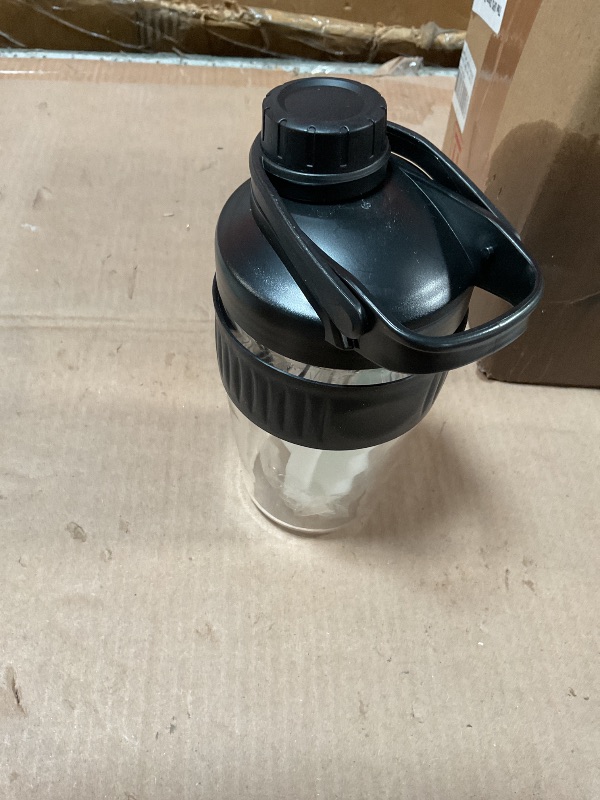 Photo 1 of 16oz Glass Shaker Bottle for Protein, Small Borosilicate Glass Protein Powder Leak-Proof Shaker Cup Mixes with 304 Blending Ball(16oz,Black)