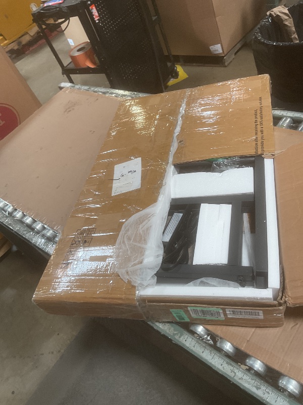 Photo 1 of ***FOR PARTS ONLY / MISSING PIECES & HAS DAMAGED PIECES*** Armocity C Shaped End Table Height Adjustable - Couch Side Table with Charging Station, TV Tray with Wheels Slide Under Sofa for Small Spaces, Living Room Bedroom, Rustic Brown