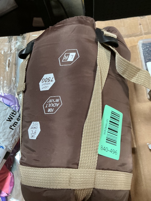 Photo 1 of **HAS UNKNOWN ODOR *** ECOOPRO Warm Weather Sleeping Bag - Portable, Waterproof, Compact Lightweight, Comfort with Compression Sack - Great for Outdoor Camping, Backpacking & Hiking-83 L x 30" W Fits Adults (K-Brown)