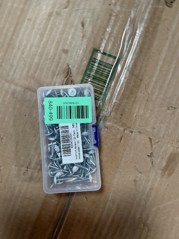 Photo 1 of #8 x 1 (120 PCS) Modified Truss Head Wood Screws, Phillips Drive Quick Metal Self Tapping Screws, White Head, Full Thread, Screwdriver Bit Included