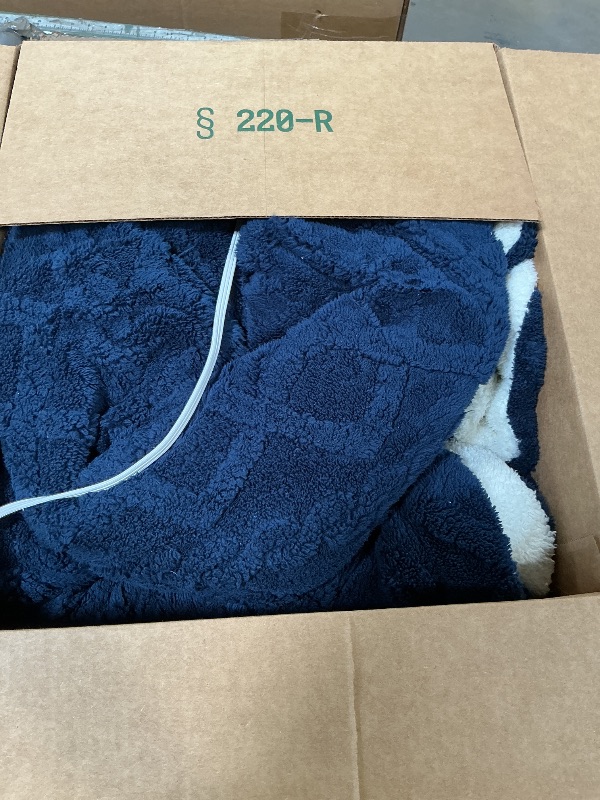 Photo 1 of ***USED / ODOR***CAROMIO Electric Blanket King Size Dual Control - Thick Tufted Sherpa Heated Blanket King with 10 Heating Levels and 10 Time Settings, ETL Certified Fast Heating Blanket King Size 90"×100", Navy Blue