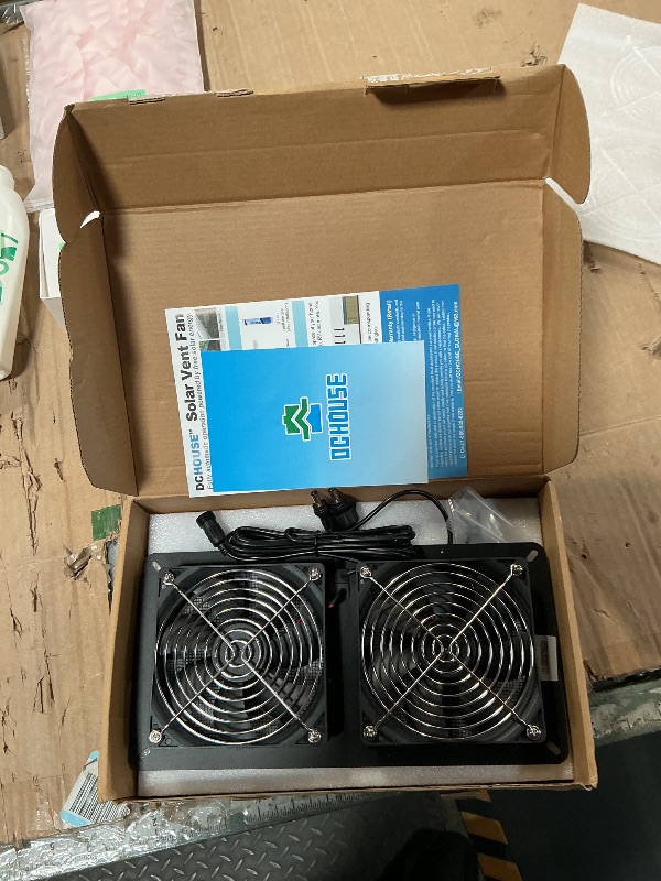 Photo 1 of ***PARTS ONLY***NON FUNCTIONAL***DC HOUSE 20W Solar Fan Powered Exhaust Fan for Chicken Coops, Greenhouses, Sheds, Pet Houses, and Windows - Waterproof and Plug Play Easy Connector Max Applicable Space 880ft3 (25 m3)