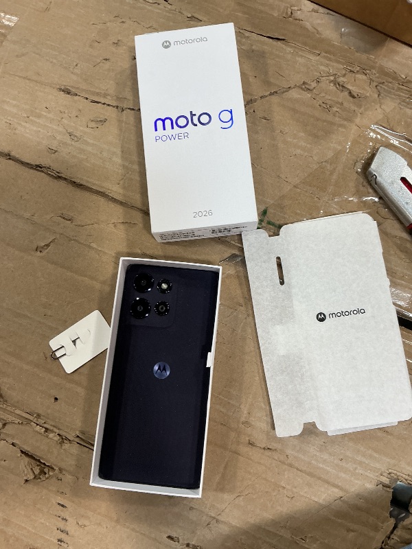 Photo 1 of **PHONE DID NOT POWER ON/MISSING CHARGER**Motorola Moto G Power - 2026 | Unlocked | Made for US 8/128GB | 50MP Camera | Pantone Evening Blue | AI Camera System, Military Grade, Ram Boost