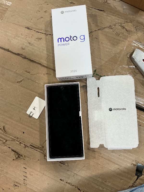 Photo 1 of **PHONE DID NOT POWER ON/MISSING CHARGER**Motorola Moto G Power - 2026 | Unlocked | Made for US 8/128GB | 50MP Camera | Pantone Evening Blue | AI Camera System, Military Grade, Ram Boost