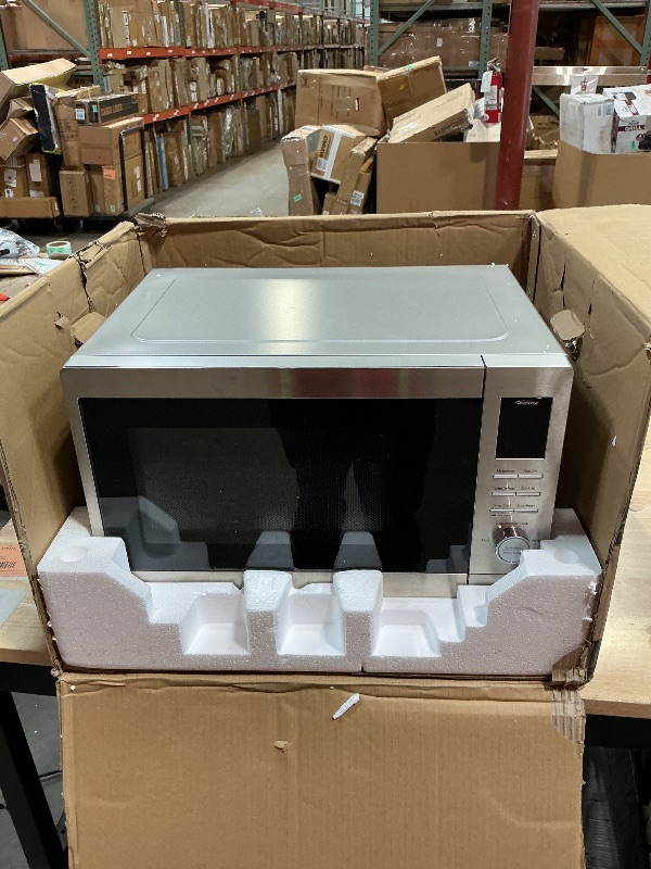View 3 of ***FOR PARTS ONLY HAS BROKEN WHEEL & BUTTONS**** Panasonic NN-SV79MS 1.4 cu.ft Smart Inverter Works with Alexa Countertop Microwave Oven 1200Watt Power with Genius Sensor Cooking, Stainless Steel