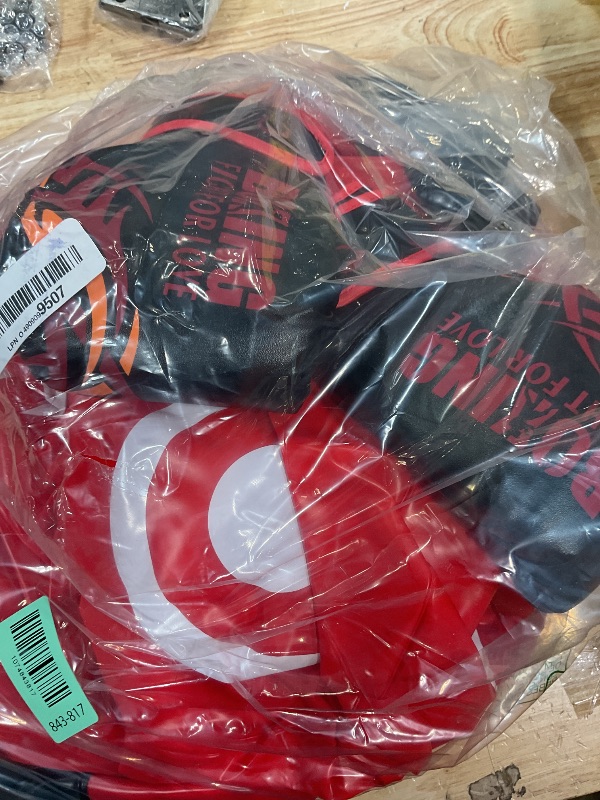 Photo 1 of ***MISSING ASSEMBLY PIECES FOR PUMP*** QPAU 360° Rotatable Punching Bag for Kids, Lager 64” Kids Punching Bag with Gloves, Hand Pump & 6 Targets, Bop Bag Inflatable Punching Toy, Karate Gifts for Boys, Girls (Red)