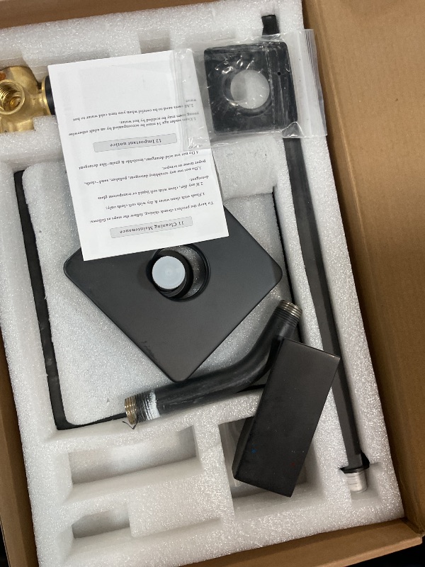 Photo 1 of **HEAVILY USED*** Heable Matte Black Shower Faucet Set, Single Function Shower Trim Kit with Rough-in Valve, Square Rain Shower Head System Included Extra Long Shower Arm for Bathroom