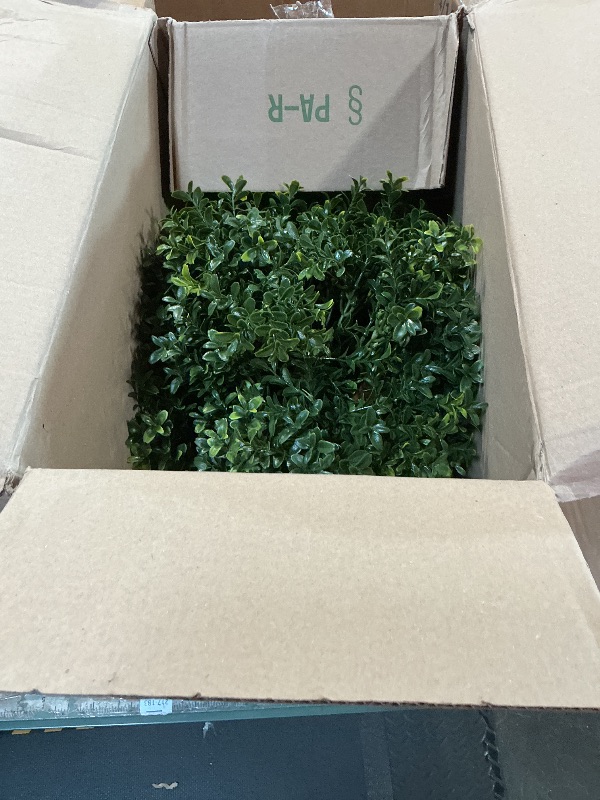 Photo 1 of **MISSING 1 BUSH & ALL GROUND SPIKES*** 24 inch Artificial Boxwood Topiary with Ground Spikes, Set of 2 UV Resistant Faux Boxwood Ball Trees for Outdoors, Fake Evergreen Shrubs Bushes Plants for Garden Patio Yard Fence Decoration