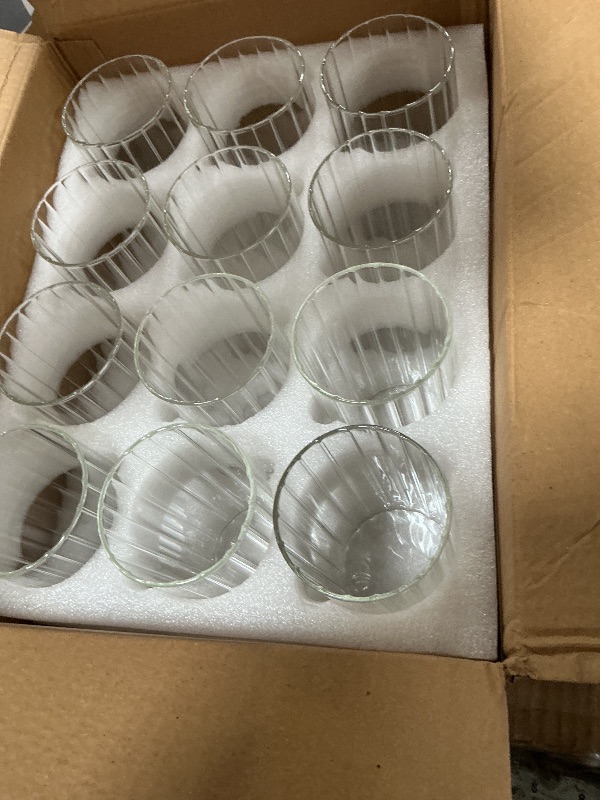Photo 1 of 12pcs Stripe Glass Cylinder Vases for Centerpieces, 6 Inch Tall Flower Vase for Wedding Decorations, Hurricane Vases Floating Candle Holder for Table Centerpiece Wedding Home Décor