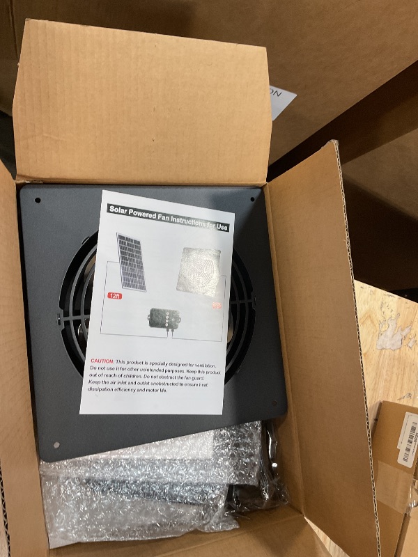 Photo 1 of ***SCREEN IS CRACKED*** Tiflev Solar Powered Fan for Chicken Coop, 15W Solar Panel Fan with Reversible Airflow 3 Smart 24H Circulation Modes 1-6 Speed & 1-8H Timer, Aluminum Fans for Poultry House Shed Greenhouse