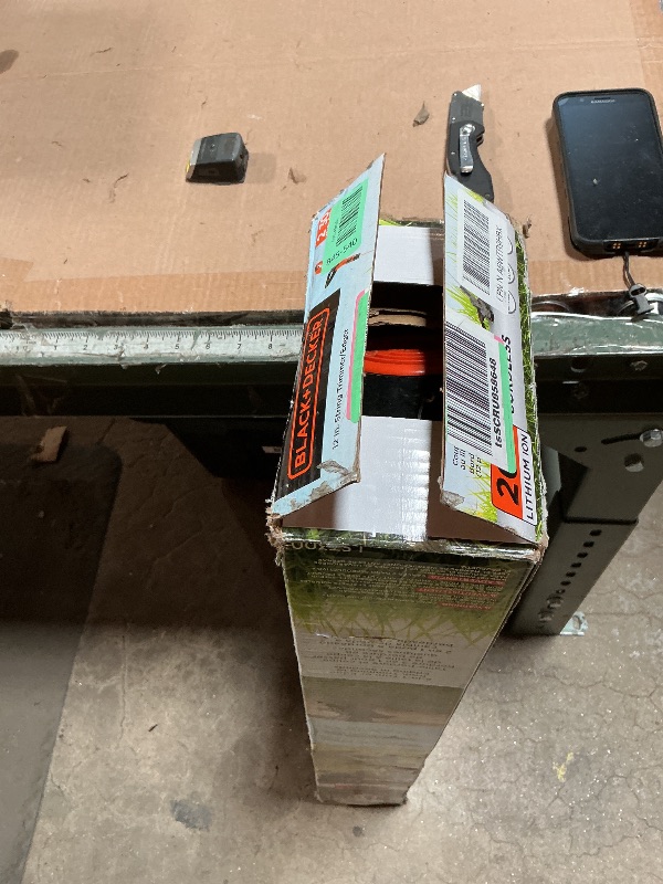 Photo 1 of **POSSIBLY FOR PARTS/ UNTESTED**** BLACK+DECKER 20V MAX String Trimmer and Edger 2 in 1, Cordless Weed Wacker with Auto Spool Feed, Battery and Charger Included, 12 Inch Steel Deck, Reduced Vibration (LST300)