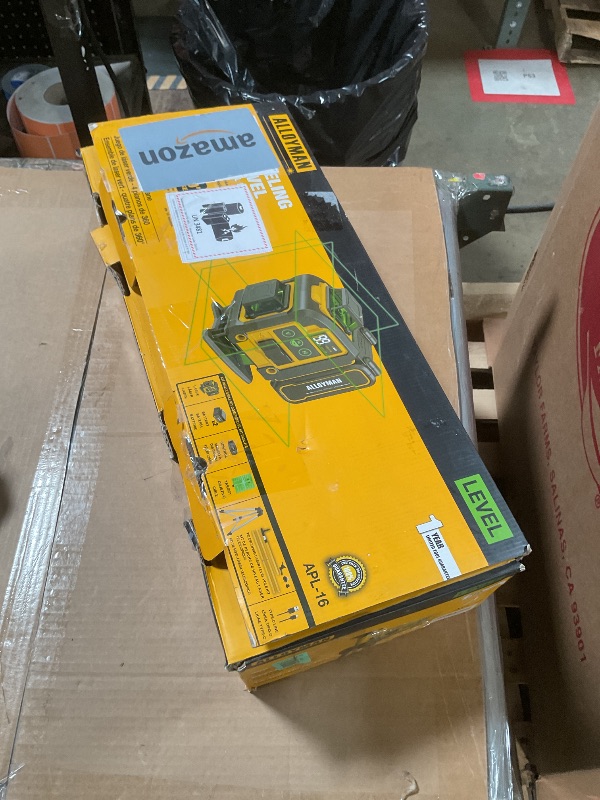 Photo 1 of **MISSING 1 OF THE YELLOW RULER ASSEMBLY PIECES** Alloyman 4x360°Self Leveling Laser Level, 12 Ft./3.7M Professional Laser Level Pole with Tripod, Green Line Lazer Leveler Tool with 2* Li-ion Batteries for Picture Hanging, Tile, Home Renovation