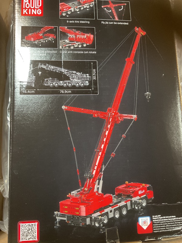Photo 1 of ***USED***PARTS ONLY***
Mould King 17065 Crane Building Block Set - RC Crane Model Kit Construction Vehicle Toys for Adult, Construction Vehicle Model Gift Toys for Teens (4,566 Pieces)