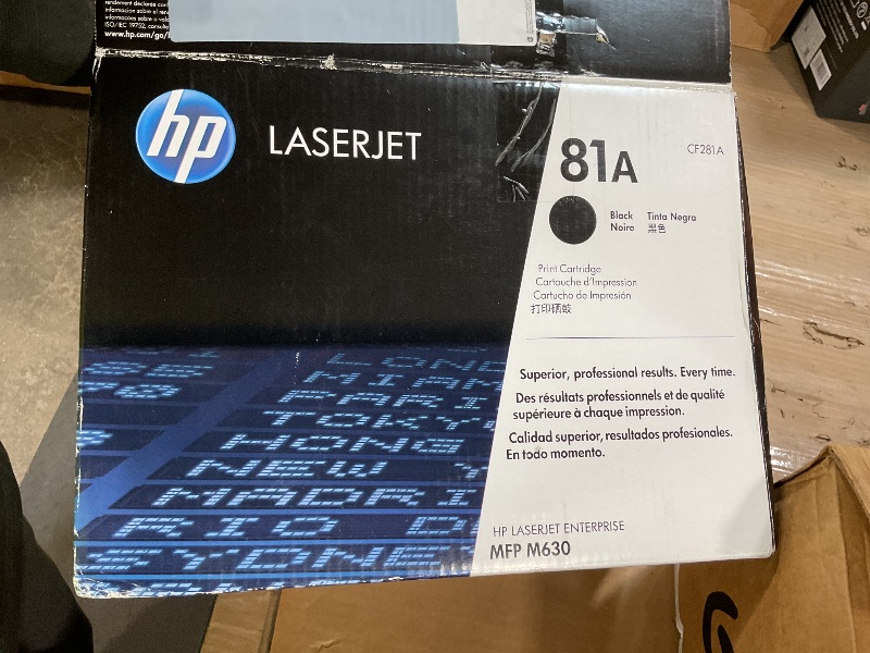View 3 of ***PRE OPENED/ PRE- USED**** HP 81A Black Toner Cartridge | Works LaserJet Enterprise M604, M605, M606 Series LaserJet Enterprise MFP M630 Series | CF281A