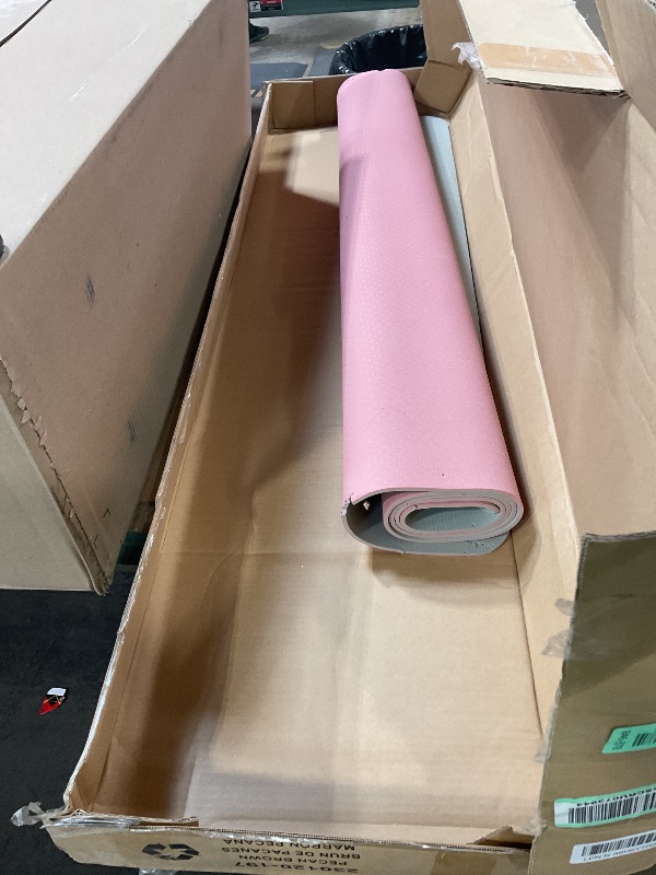 Photo 1 of **HAS A DECENT SIZE CHEWED OFF SIDE*** Large Yoga Mat for Men and Women - 6'x4'x6mm, Extra Wide TPE Fitness Mat for Home Gym Workout, Non-Slip, Perfect for Barefoot Exercise (Yoga, Pilates, Stretching, Meditation)