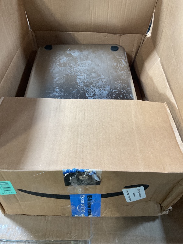 Photo 1 of ***USED***Powools Cat Litter Box - Stainless Steel Litter Box with Lid for Kitty, Metal Base Enclosed Cat Box with Litter Scoop, Elevated Step Box, Activated-Carbon Pack, 17.1" x 13.2" x 15", Grey