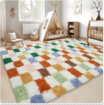 Photo 1 of **PHOTO FOR ITEM REFERENCE** Area Rug for Bedroom Living Room Rug Fluffy Soft Checkered Rug Fuzzy Shag Shaggy Carpet, Indoor Plush Floor Rug for Dorm Nursery Home Decor Aesthetic