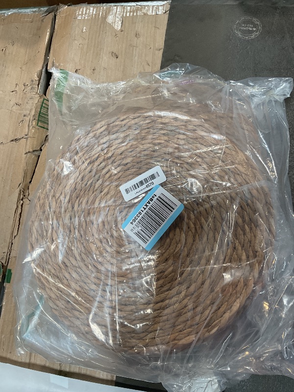 Photo 1 of 13 Inch Round Woven Placemats Set of 24, Boho Farmhouse Rustic Rattan Wicker Braided Chargers for Dining Table, Water Hyacinth Jute Place Mats for Dinner Plates, Outdoor Patio & Wedding Decor