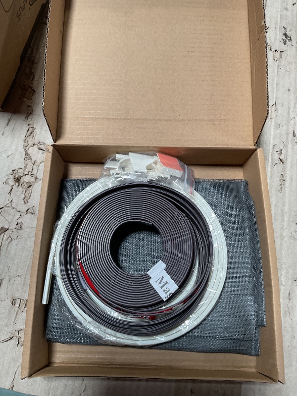 Photo 1 of **ADHESIVE TAPE HEAVILY USED / ISSUES STICKING*** NeatiEase Adjustable DIY Magnetic Window Screen Max 55InchH x 36InchW Fits Any Size Smaller with White Frame Fiberglass Mesh