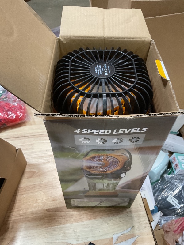 Photo 1 of 2026 New Portable Misting Fan with 30000mAh Rechargeable Battery, 120° Auto Oscillating Battery Powered Fan, 4 Speeds Spray Fan with LED Battery Indicator for Camping, Patio, Outdoor, Travel (yellow)