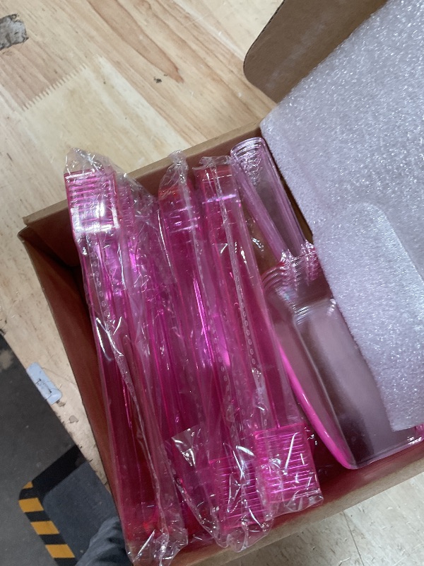 Photo 1 of 12 Pieces Plastic Ice Tongs and Scoops Mini Kitchen Tongs Utility Mini Buffet Scoop for Cocktail Whiskey Tea Party Candy Coffee and Buffet or Daily Use (pink)