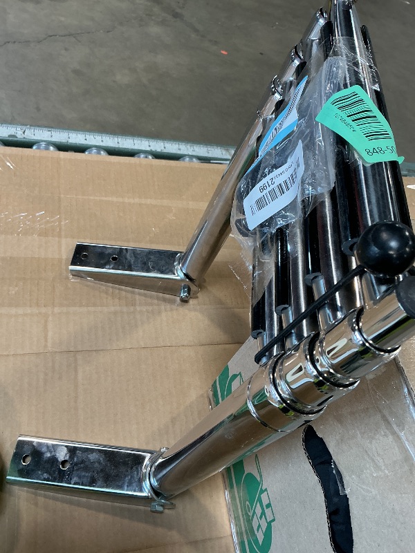 Photo 1 of **missing hardware**4 Step Boat Ladder, Stainless Steel Telescopic 4 Step Pontoon Boat Ladder, Extendable Dock Ladder for a Pontoon, Max. Load 900 Pound Capacity Marine Telescoping Ladder for Boat Yacht
