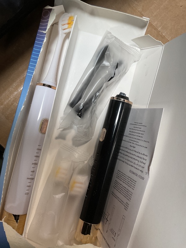 Photo 1 of ** black one is broken.**Aneebart Sonic 2 Pack Electric Toothbrush for Adults and Kids, Travel Toothbrush Includes 12 Replacement Toothbrush Heads, 6 Modes with 2 MIN Smart Timer (Black White)