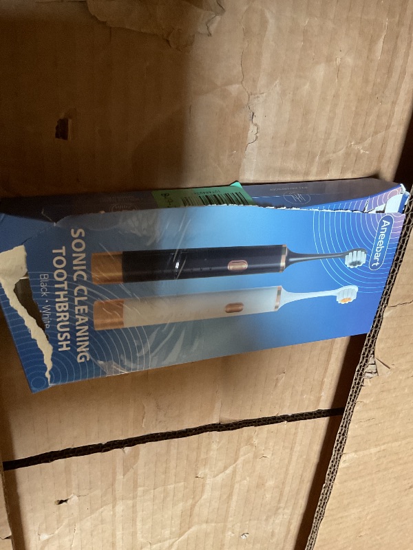 Photo 1 of ** black one is broken.**Aneebart Sonic 2 Pack Electric Toothbrush for Adults and Kids, Travel Toothbrush Includes 12 Replacement Toothbrush Heads, 6 Modes with 2 MIN Smart Timer (Black White)