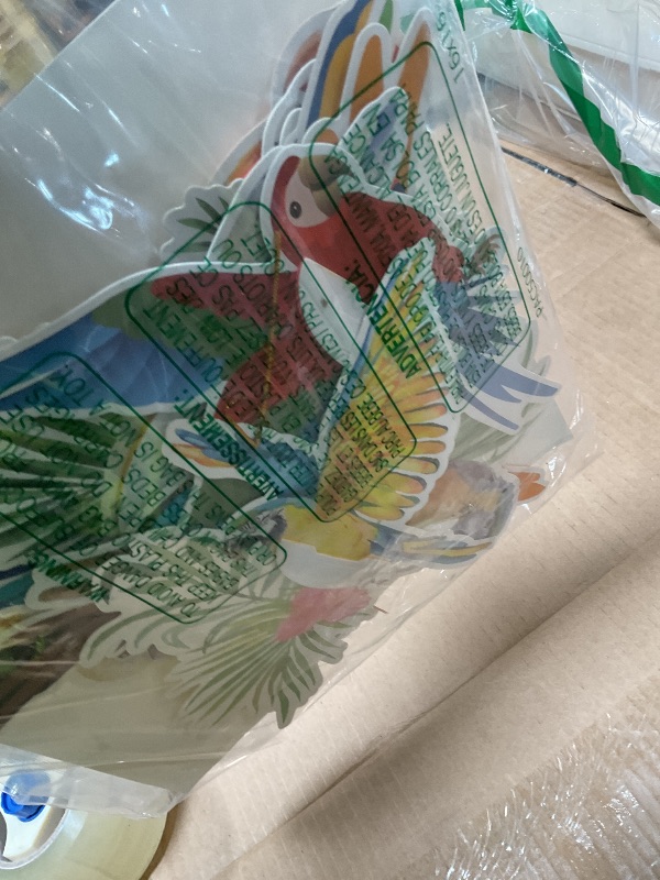 Photo 1 of 12 Pieces Tropical Birds Honeycomb Parrot Paper Cutouts Hawaiian Themed Luau Tropical Party Decorations for Tiki Bar Summer Beach Jungle Safari Rainforest Theme Birthday Home Classroom Decor Supplies