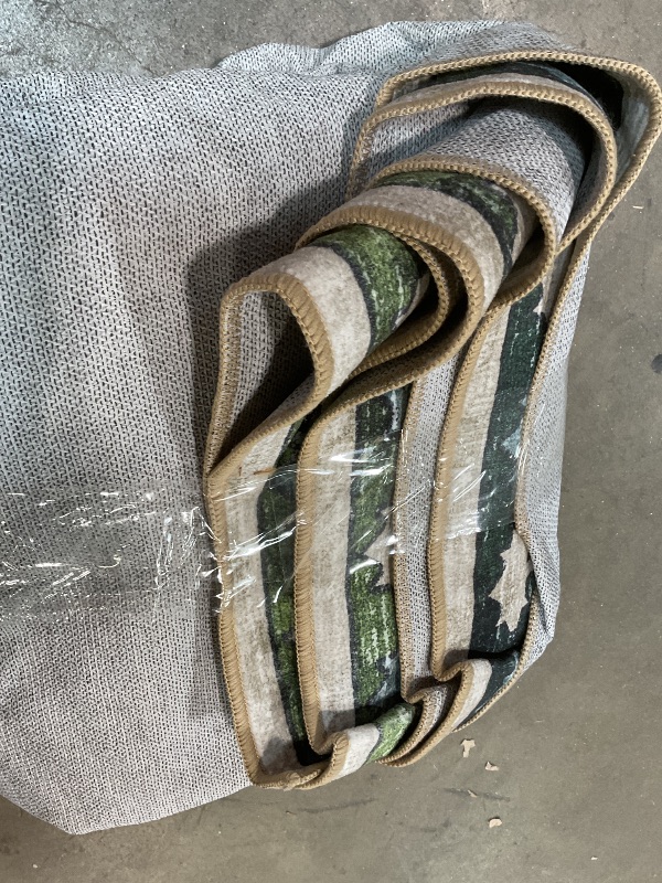 Photo 1 of ** dirt from transport **RUGSURE Washable Area Rugs - Perfect for Living Room, Bedroom, Kids Room, Nursery - Stain & Water Resistant Non-Slip, Pet & Child Friendly, Vintage Tribal Area Rugs (Green, 8' x 10')