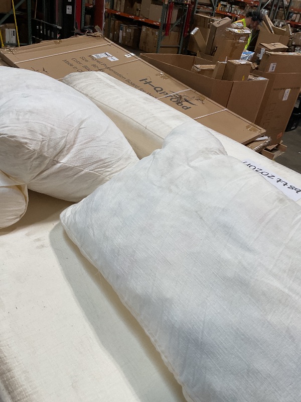Photo 1 of ***INCOMPLETE SET/ MISSING LOUNGER SIDE OF COUCH/ EXTREMELY DIRTY*** Vesgantti Convertible Folding Sleeper Sofa Bed, Chenille Boneless Couch for Living Room, No Assembly Required, Beige