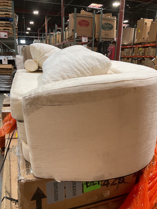 Photo 1 of ***INCOMPLETE SET/ MISSING LOUNGER SIDE OF COUCH/ EXTREMELY DIRTY*** Vesgantti Convertible Folding Sleeper Sofa Bed, Chenille Boneless Couch for Living Room, No Assembly Required, Beige