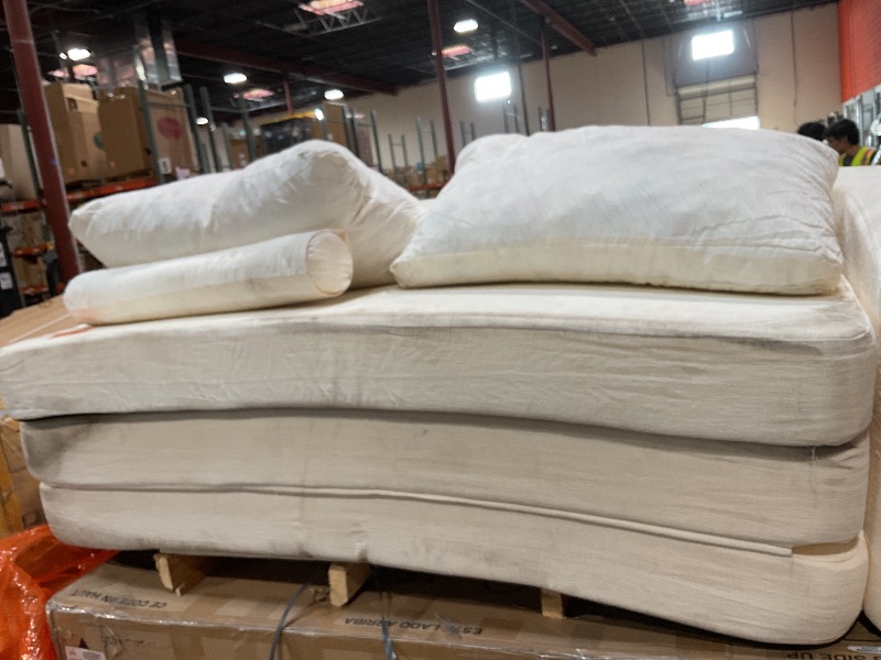 Photo 1 of ***INCOMPLETE SET/ MISSING LOUNGER SIDE OF COUCH/ EXTREMELY DIRTY*** Vesgantti Convertible Folding Sleeper Sofa Bed, Chenille Boneless Couch for Living Room, No Assembly Required, Beige