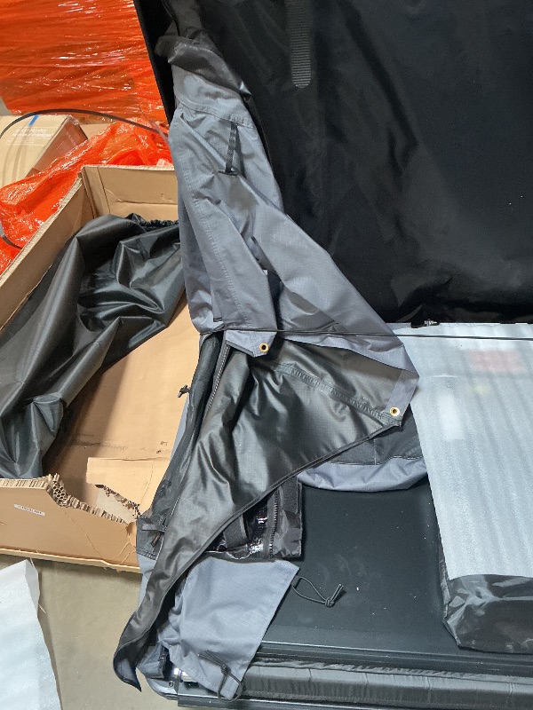 Photo 1 of **RUBBER PIECE ON THE BASE THAT TOUCHES CAR TOP IS SLIGHLTY DAMAGED** Sanhima Rooftop Tent Hard Shell - Jervis Overland Aluminium ABS Roof Top Tent w/Stargaze Window & LED Strip Light, Spacious Interior Space 83"x61"x41" for Car SUV Truck Camping (Gray)