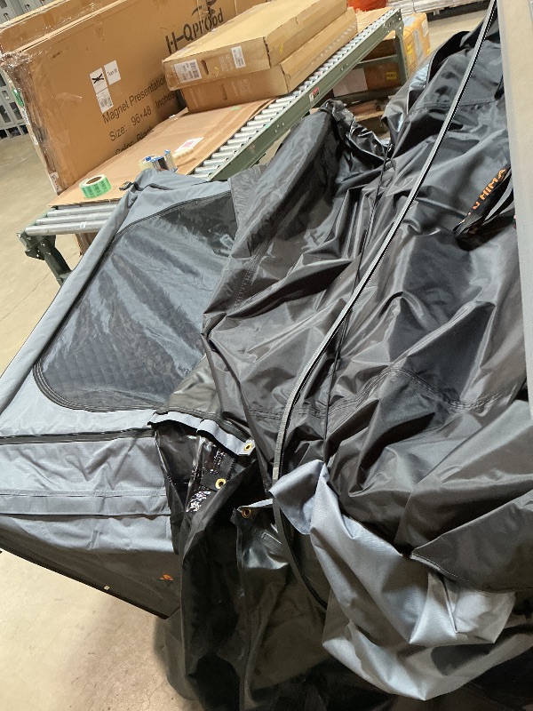 Photo 1 of **RUBBER PIECE ON THE BASE THAT TOUCHES CAR TOP IS SLIGHLTY DAMAGED** Sanhima Rooftop Tent Hard Shell - Jervis Overland Aluminium ABS Roof Top Tent w/Stargaze Window & LED Strip Light, Spacious Interior Space 83"x61"x41" for Car SUV Truck Camping (Gray)