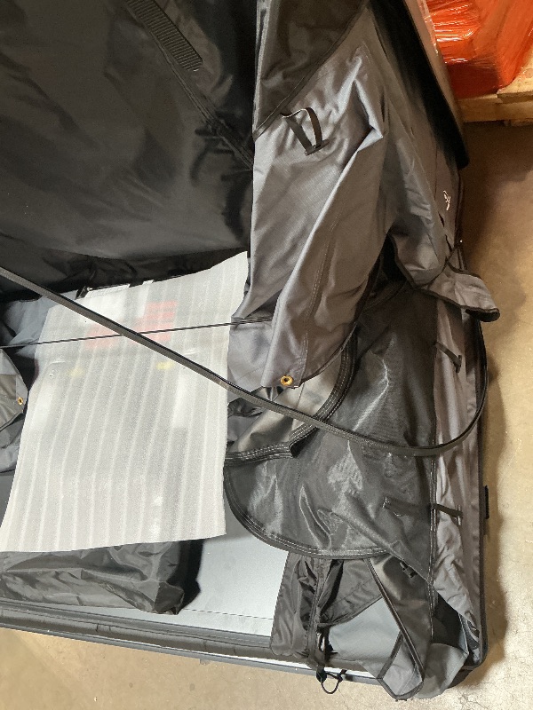 Photo 1 of **RUBBER PIECE ON THE BASE THAT TOUCHES CAR TOP IS SLIGHLTY DAMAGED** Sanhima Rooftop Tent Hard Shell - Jervis Overland Aluminium ABS Roof Top Tent w/Stargaze Window & LED Strip Light, Spacious Interior Space 83"x61"x41" for Car SUV Truck Camping (Gray)