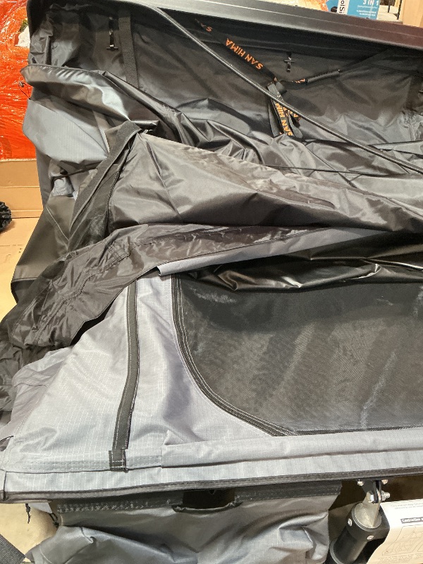 Photo 1 of **RUBBER PIECE ON THE BASE THAT TOUCHES CAR TOP IS SLIGHLTY DAMAGED** Sanhima Rooftop Tent Hard Shell - Jervis Overland Aluminium ABS Roof Top Tent w/Stargaze Window & LED Strip Light, Spacious Interior Space 83"x61"x41" for Car SUV Truck Camping (Gray)