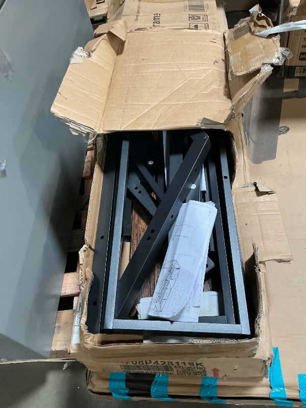 Photo 1 of *** DAMAGED BOX COULD BE MISSING ASSEMBLY ***SogeSleep Bunk Beds Twin Over Full Size, More Sturdy Heavy Duty Metal Bunk Bed with Angled Ladder for Teens and Adults, Used for Spaces-Saving, Apartment or Dorm, Noise Free & Easy Assembly, Black