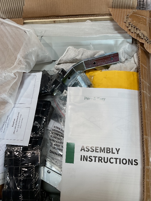 Photo 1 of ** selling as partial set. One of two boxes.**DWVO 12x8ft Metal Outdoor Storage Shed with Window, Lockable Tool Storage Sheds, Oversized Steel Garden Sheds with Sloped Roof for Backyard, Patio, Garage, Lawn, Gray & White